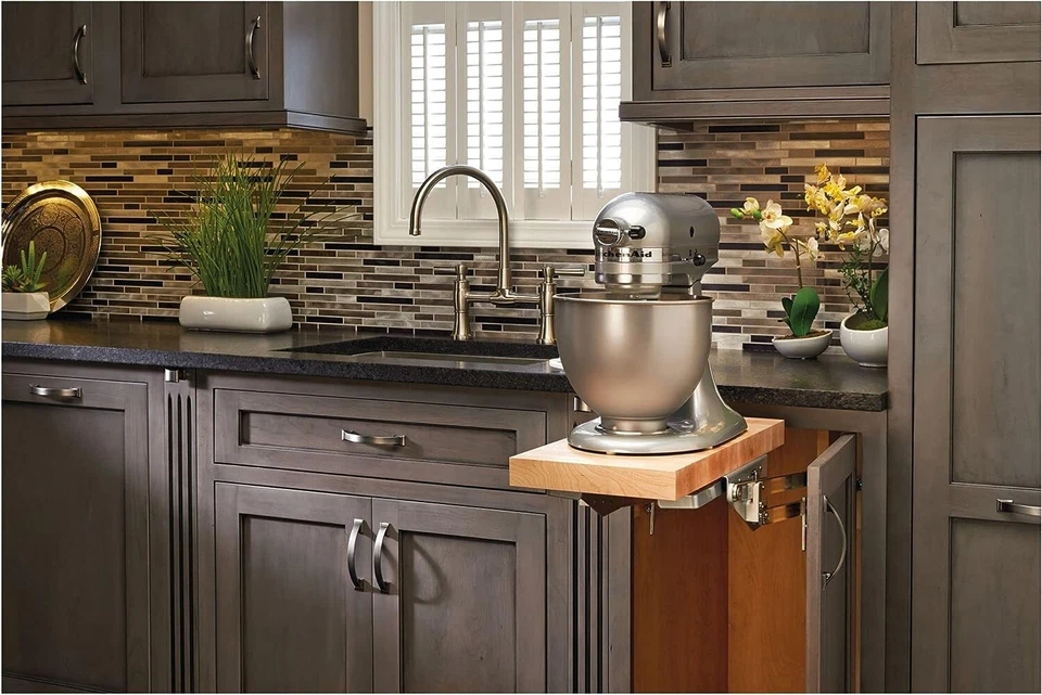 Rev-A-Shelf ML-MPHDSCCR-18 высокопрочная подъемная полка - серебристая / кленовая - Изображение 3 из 4