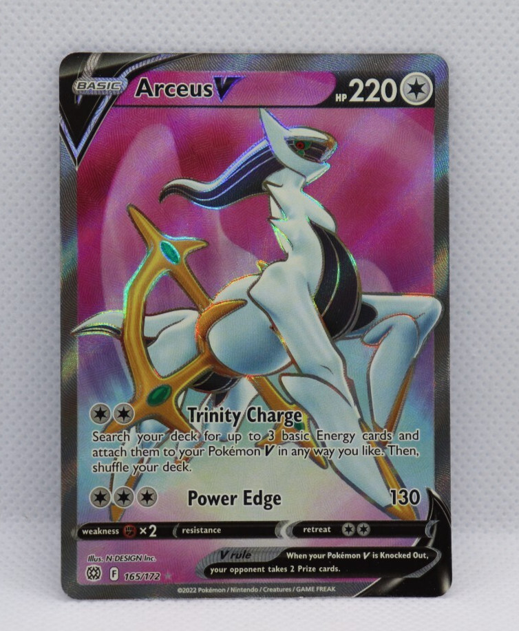 Arceus V 165/172 Brilliant Stars NM Full Art Pokemon Card