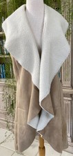 Luii Long Tan Faux Suede Vest, Size M. Nwot