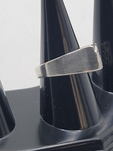Rechteckiger Ring Schnörkelarbeit 925 Sterling Silber Größe 7 gemarkt ATI 925 Thailand - Bild 4 von 8