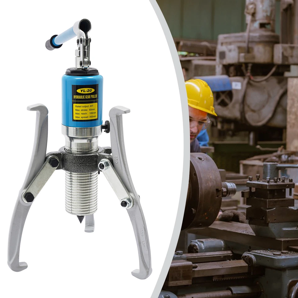 20 Ton Universal Bearing Puller Hydraulic Pump Gear Hub Removal Tool Set 2/3-Jaw - Image 2 of 4