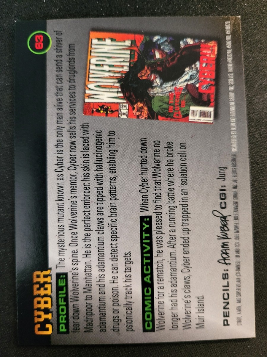 1996 Fleer Marvel X-men Super Villain Cyber #63 Card | eBay
