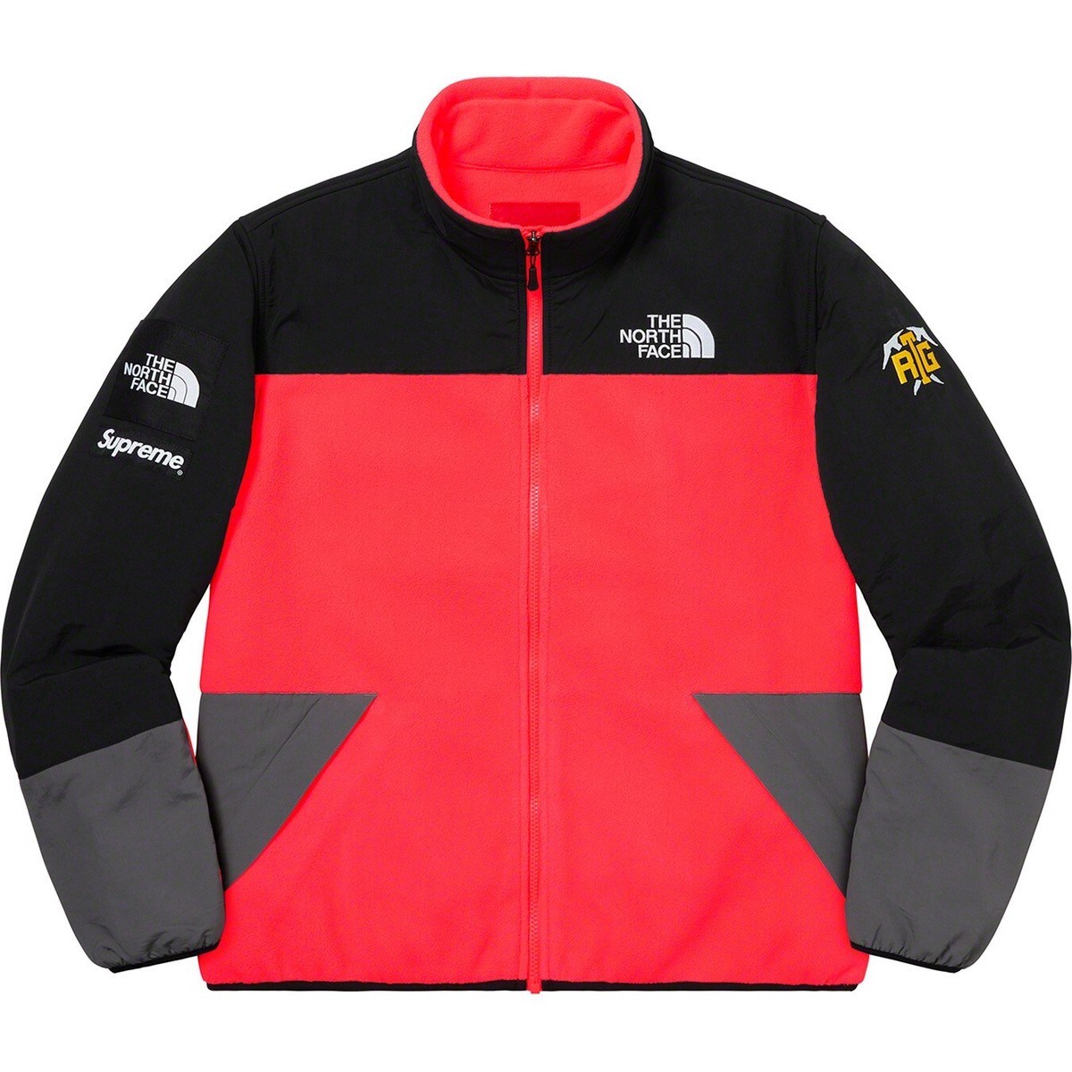 SUPREME NORTH FACE RTG FLEECE JACKET (RED) (LARGE) SS20 TNF FAUX