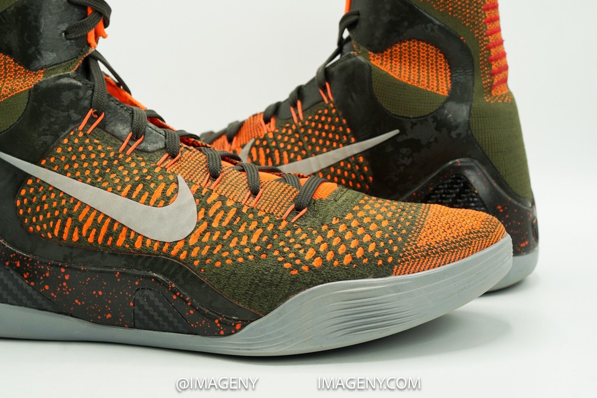 NIKE KOBE IX ELITE USED SIZE 10.5 SEQUOIA ROUGH GREEN HYPER