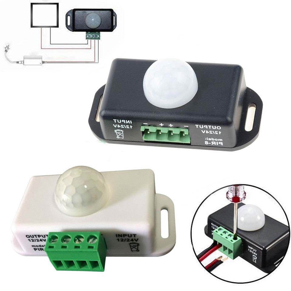 DC12/24V Human Infrared Induction Switch Controller PIR Induction LED ...
