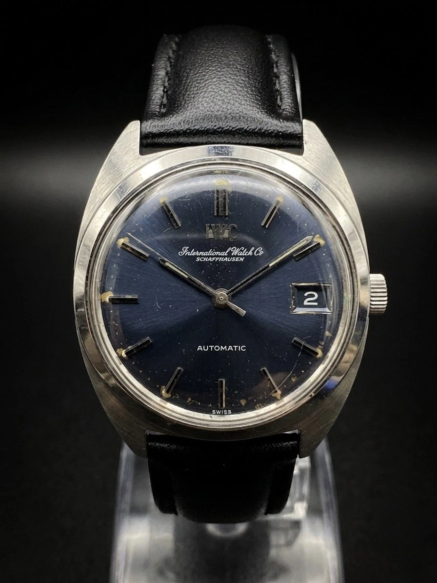 IWC Schaffhausen — Vintage IWC Schaffhausen Ref 1827 Cal 8541B Original Sunray Blue Dial C-Line