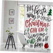 Shower Curtain Set Spread Christmas 72"W x 78"L Pack of 1 Christmas Quote