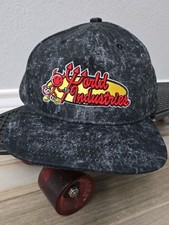 World Industries Snapback Hat Black Wash Devil Man Skateboarding Grunge Emo