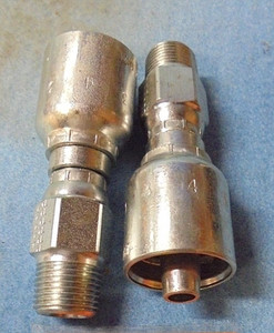 PARKER 11343-6-6 HYDRAULIC HOSE FITTING 3/8 IN. HOSE X 3/8 IN. MNPT (LOT OF 2)