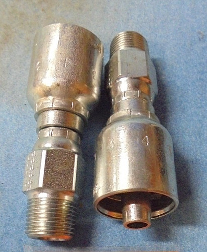 PARKER 11343-6-6 HYDRAULIC HOSE FITTING 3/8 IN. HOSE X 3/8 IN. MNPT (LOT OF 2)