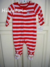 CARTER S CHRISTMAS MY 1ST FIRST SLEEPER PJ S NB SANTA STRIPED BABY NWT NEW