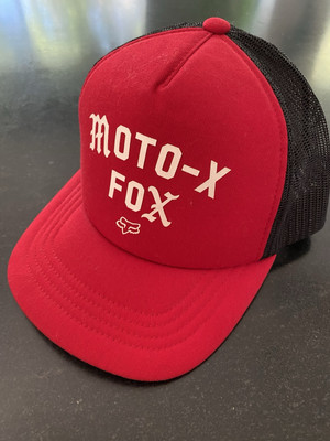 Rare - Moto-X FOX Snap Back Red Black Hat - Sample Hat - Not To Be Sold