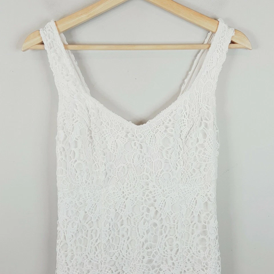 GUESS | Vestido de ganchillo de encaje blanco sin mangas para mujer [talla AU 8 o US 6] Foto 2 de 4