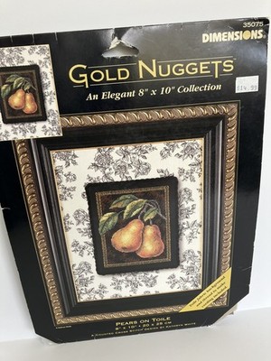 Dimensions, Gold Nuggets, ''Pears on Toile'', Cross Stitch Kit