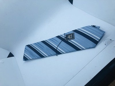 Jun Ashida Striped tie blue NWT