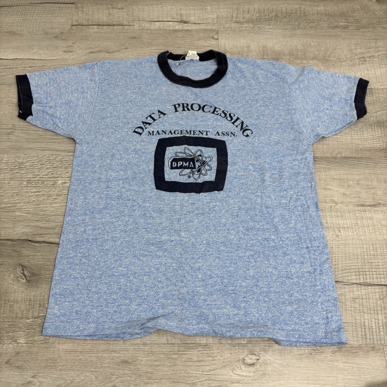 Vintage 90s Blue DPMA Data Processing Tech Ringer… - image 1