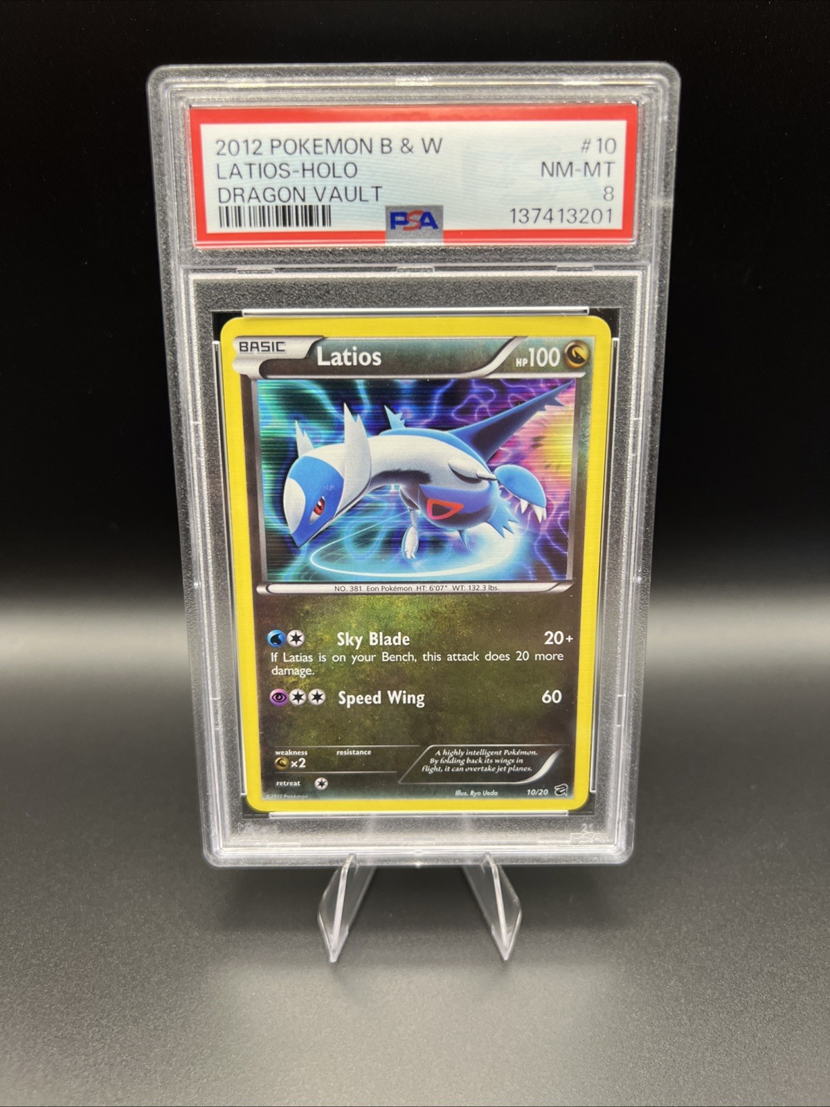 2012 Pokémon B&W Dragon Vault Latios-Holo Psa 8