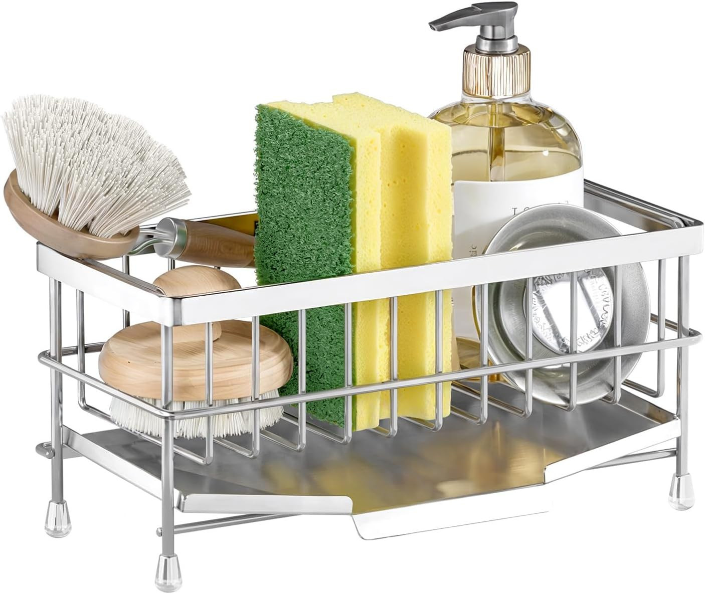 Organizer Lavello Cucina Acciaio 304 - Portaspugne con Drain Tray