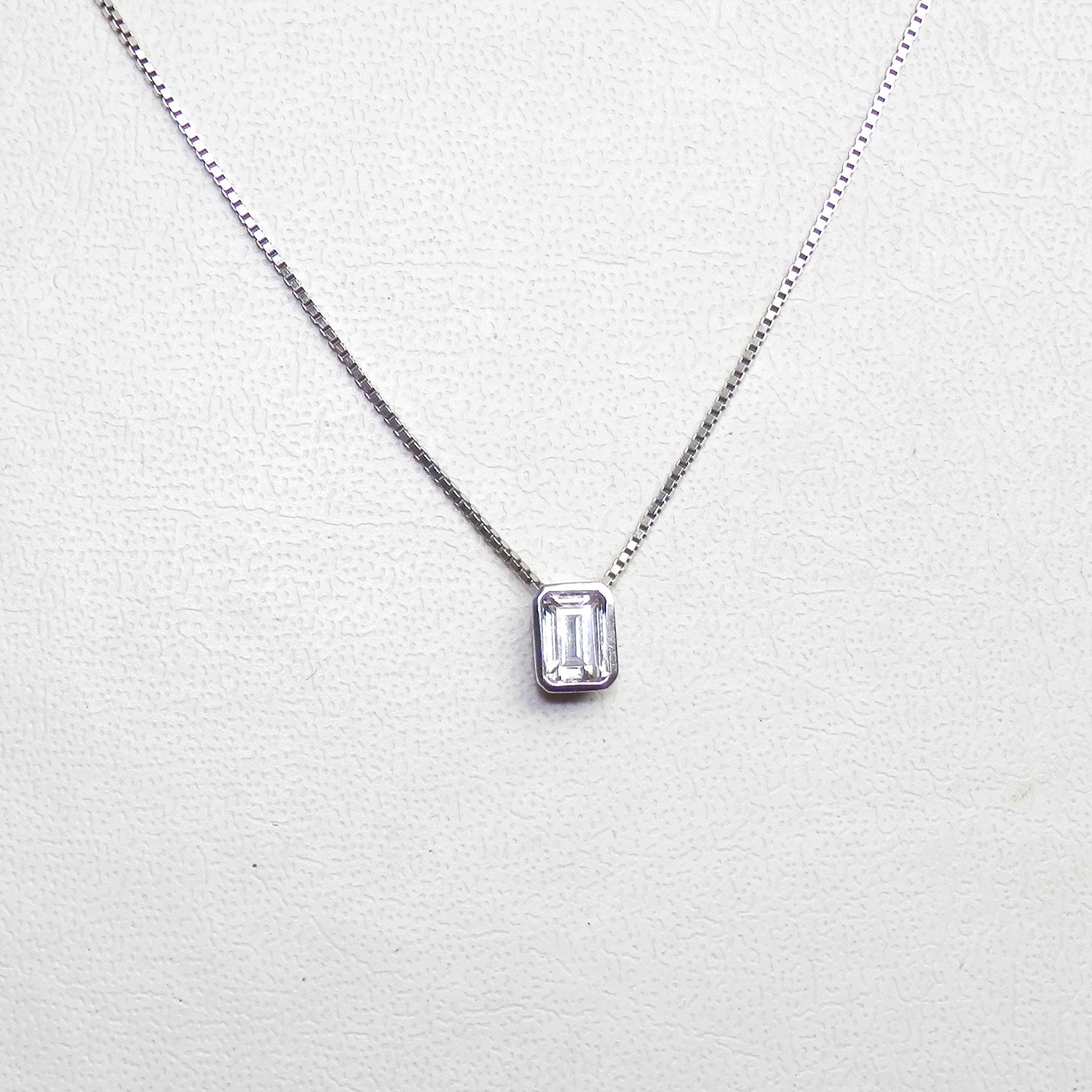 20" Sterling Silver 925 Rectangular Emerald Cut  … - image 2