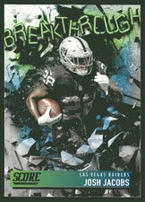 2021 Score #B4 Josh Jacobs Breakthrough NFL Football