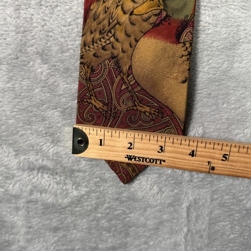 Polo Ralph Lauren Necktie Mens Silk Paisley Duck Bird Pheasant Print Made USA - Picture 7 of 8