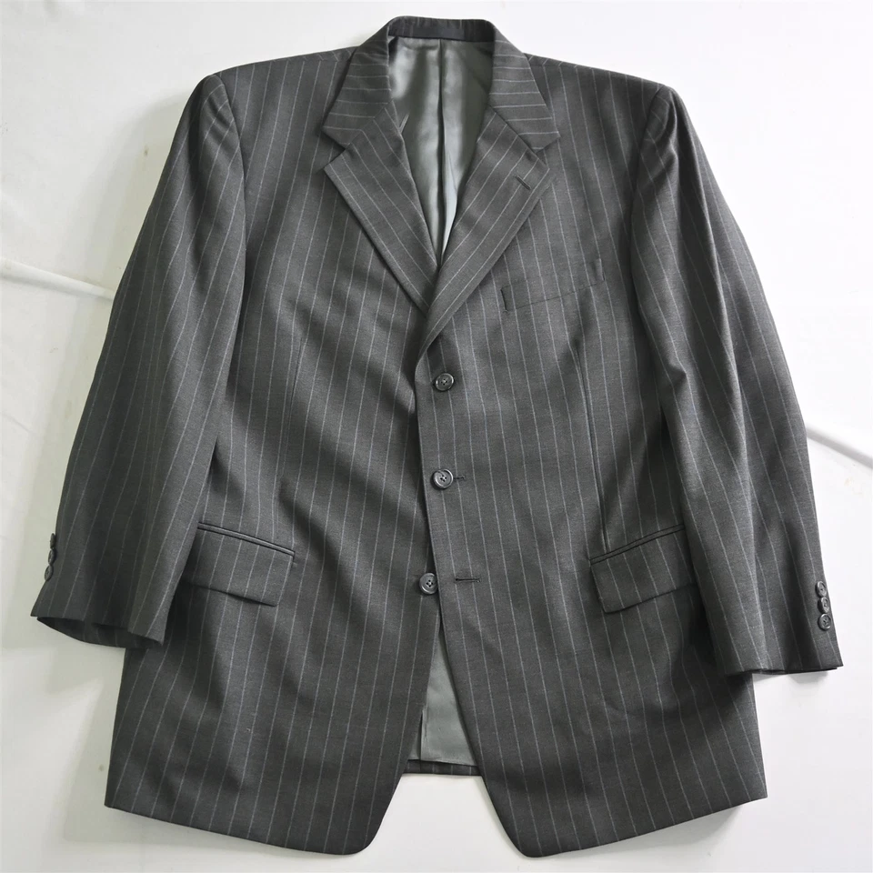 Oliver 46R 38x30 Verde Gris Rayas Lana Hecho en EE. UU. Hombres Chaqueta Pantalones Traje Foto 2 de 4