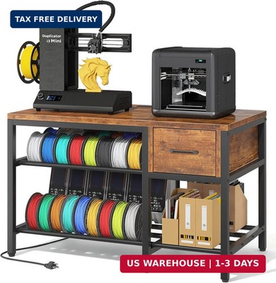 3D Printer Stand with Filament Storage - Heavy Duty Metal 3D Printer Table with 