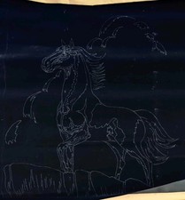 Vintage TRI CHEM #0864 Silhouette Horse On Velveteen DIY Paint, Unfinished 