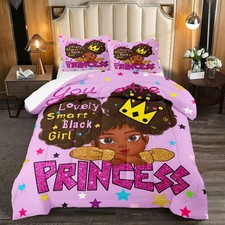 Jiospet African American Black Girl Full Comforter Set Kids Teen Bedding