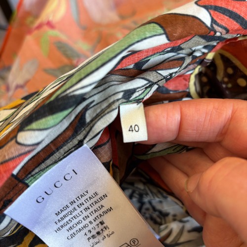 Gucci abito aderente e svasato donna 40 piccolo stampa floreale cintura boho designer - Foto 13 di 13