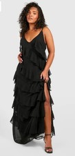 + NEW WITH TAGS+ Adjustable Spaghetti Strap Plus Size Party Dress Maxi Gown