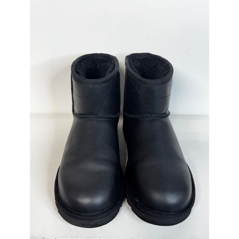 Ugg Classic Mini Pearlized Women Boots Leather Black Us 6