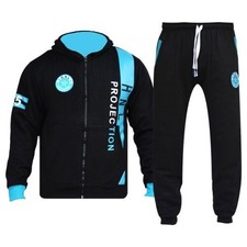 Boys Girls Tracksuit HNL Projection Print Black Hoodie  Botom Jogging Suit 7-13