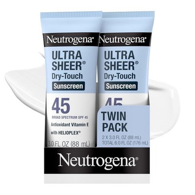 2 Pack - Neutrogena  Sunscreen SPF 45 - 3 fl oz - Expires 08/2027