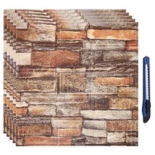 30pcs 3D Wall Panels Peel and Stick Foam Wallpapers Brown Brick