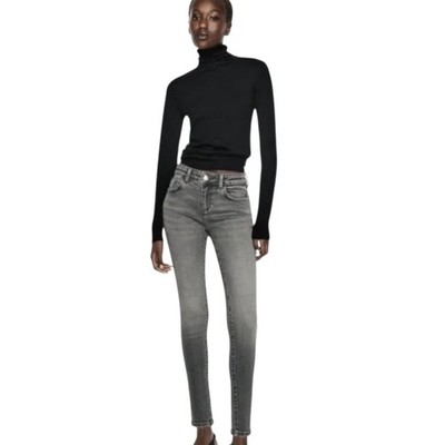 Zara Grey Skinny Jeans Womens Sz 4 Stretch Denim Modern Minimal Basic Streetwear