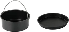 2pcs/set Universal Air Fryer Accessories Steel Pizza Pan Baking Cake 6 inch 
