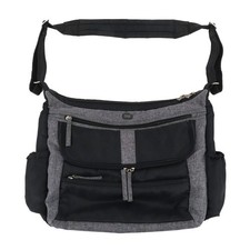 LUG Hula Hoop Black Gray Carry All Messenger Diaper Bag Stroller Straps Pockets