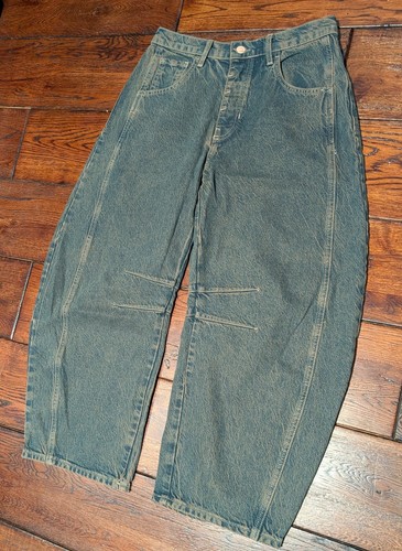 Jeans donna We The Free Lucky You Barrel Mid Rise denim taglia 27 (14,5") x 25" nuovi con etichette - Foto 2 di 19