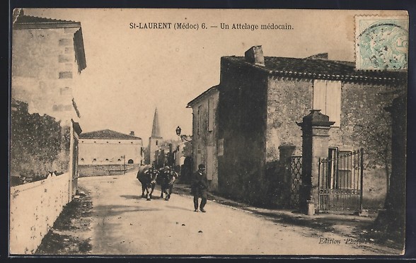 SAINT LAURENT CPA Saint Laurent Médoc Un Attelage médocain