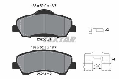 Brake Pad Set, disc brake TEXTAR 2525001 (1set-1pcs)