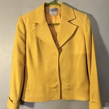 Carlisle 100% Silk Peplum Jacket Size 2 Roll Cuff Professional Business Casual