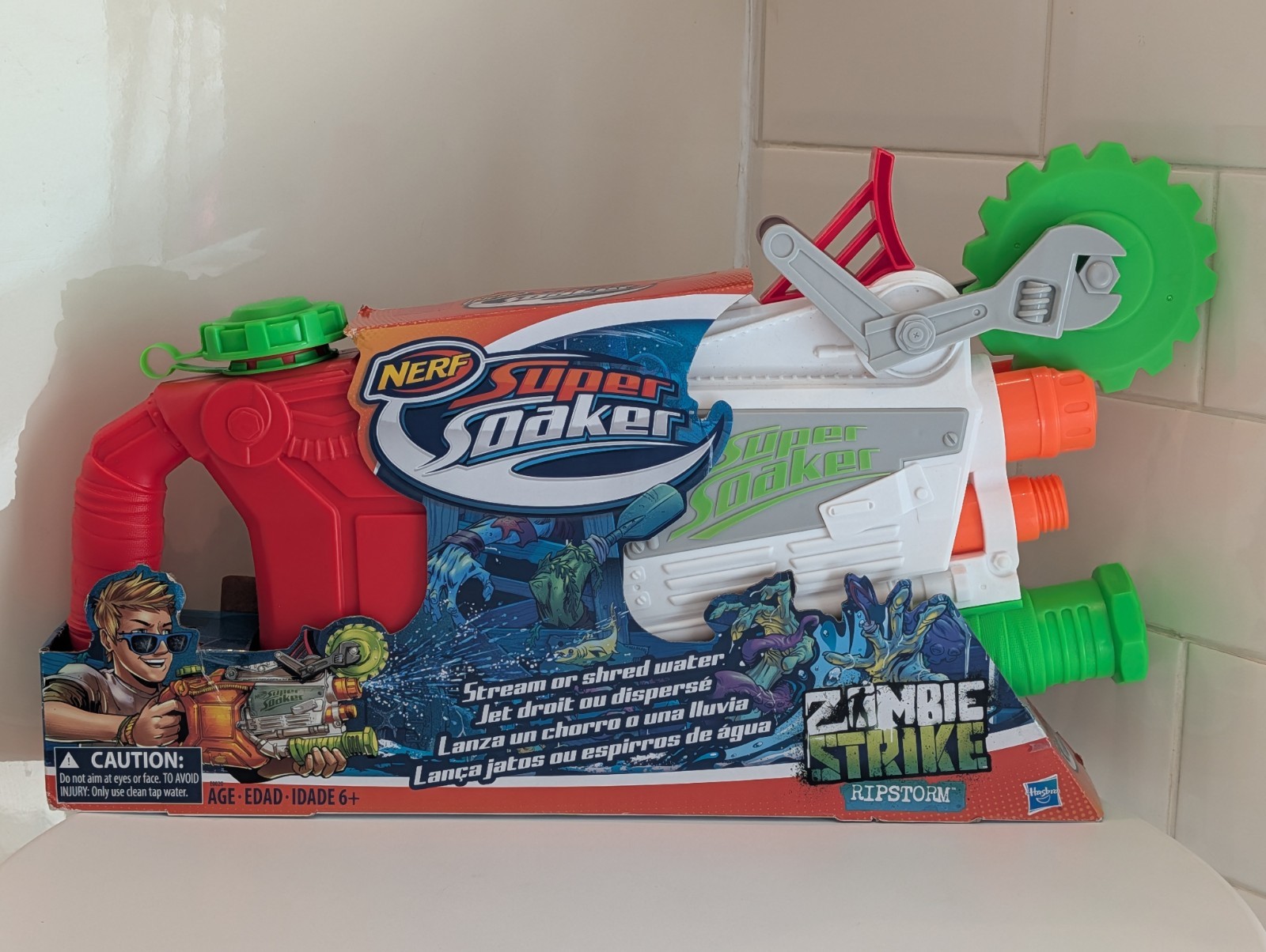 NERF SUPER SOAKER ZOMBIE STRIKE RIPSTORM PUMP ACTION FIRING HOLDS 1.4L HASBRO