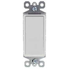 Pass & Seymour TM870W White 15A Single Pole Decorator Rocker Light Switch Bulk
