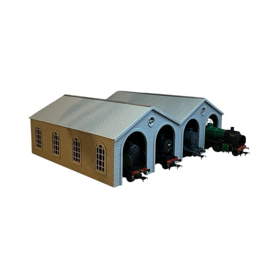 3DPTD OO Gauge 1:76 Quadruple Engine Shed – Model Railway Engine Building 3D_PTD