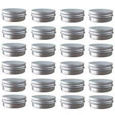 24 Pack 2 Oz/60ml Screw Top Round Aluminum Tin Cans, with Containers Jar with
