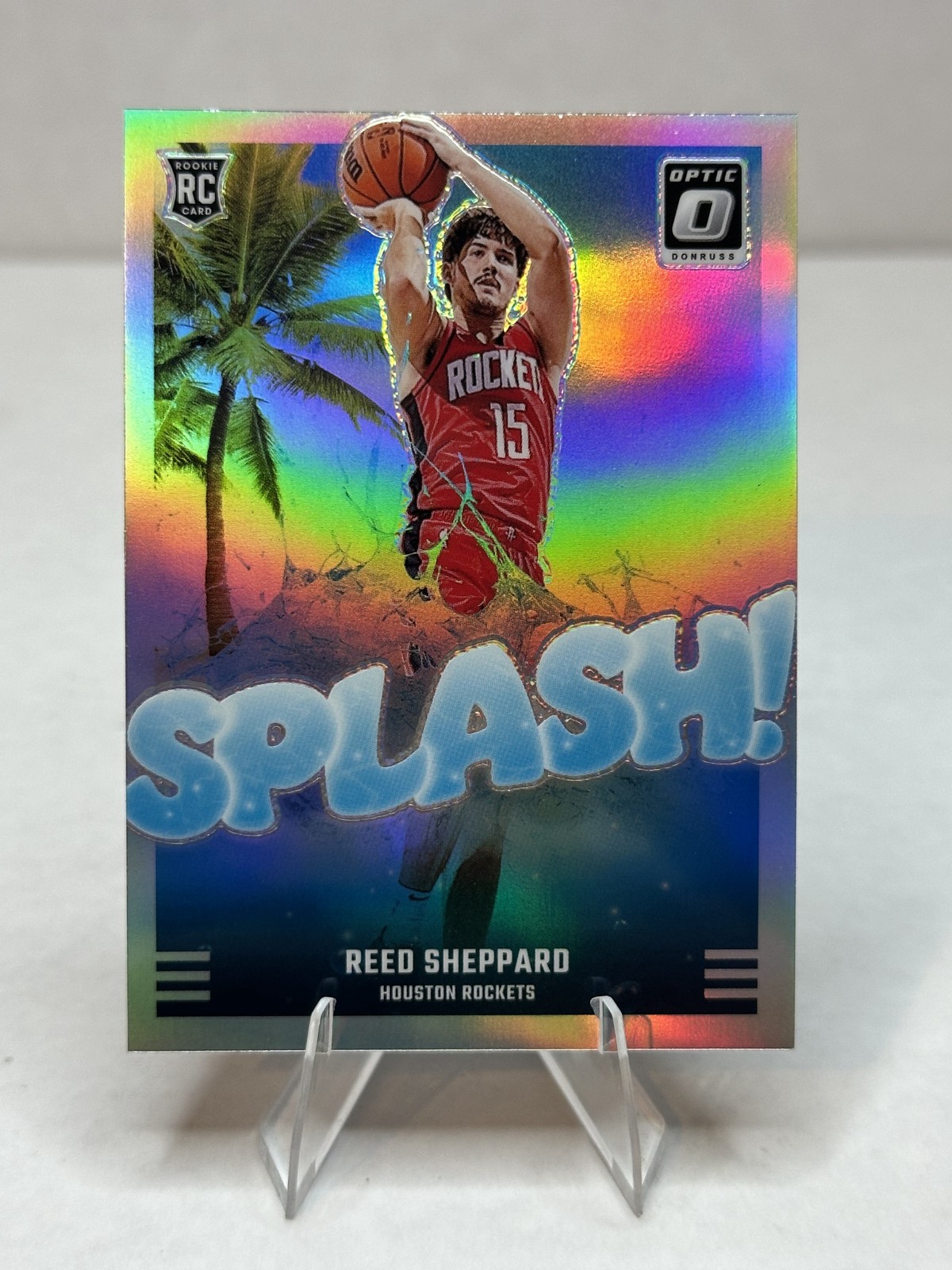 2024-25 Donruss Optic #13 Reed Sheppard Splash! Holo RC