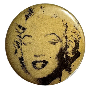 1988 Museum of Modern Art Marilyn Monroe Andy Warhol Gold 1.5" Celluloid Pinback