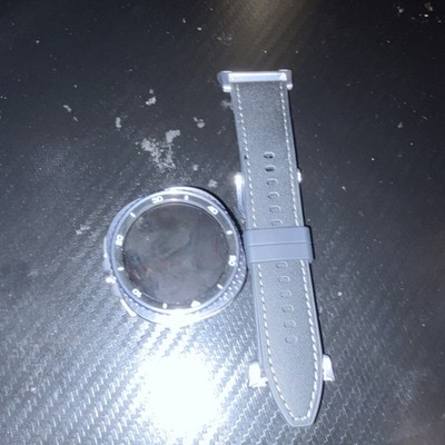 Samsung Galaxy Watch 46mm Silver, Gray Leather Band, Touchscreen, Android/iOS
