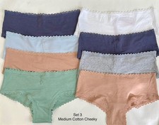 NWT Victoria's Secret Cotton Lace Trim Cheeky Panties Underwear 8 Pack Set MED